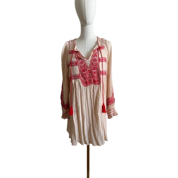 FREE PEOPLE Dress, Small Petite Boho, Mini, Long Sleeves, Hungarian insp… - Picture 3 of 6